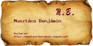 Musztács Benjámin névjegykártya